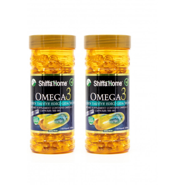 Shiffa home Omega-3 500 mg 150 softgels x 2 pieces