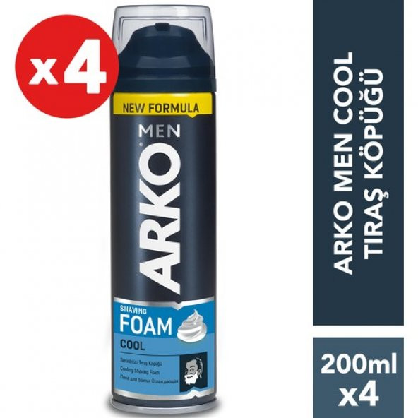 Arko Men Cool Tıraş Köpüğü 4lü Paket 200 ml