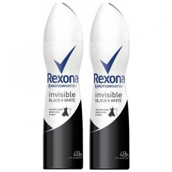 Rexona Invisible Black & White Kadın Deodorant 150 ml 2 Adet