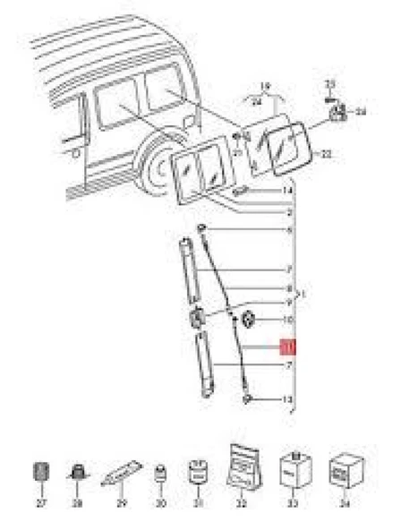 Vw Sürgülü Cam Teli - Sürgülü Cam Teli - Vw 2k0847788a ürün görseli 1