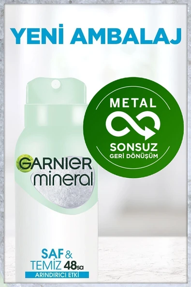 Garnier Mineral Saf Ve Temiz Kadın Sprey Deodorant 150 ml - Resim 4