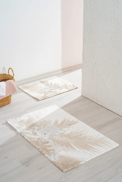 Felix Ekru 2'li Yıkanabilir Banyo & Klozet Paspas Takımı - Resim 2