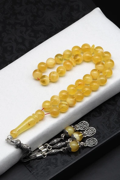 Damla Kehribar Küre Kesim Tesbih Litvanya Sertifikalı ürün görseli 1