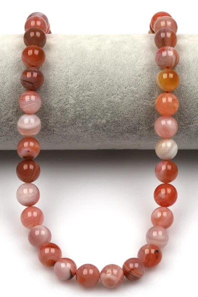 Karnelyan Akik Doğal Taş Dizi 10 mm Küre Kesim - Resim 2