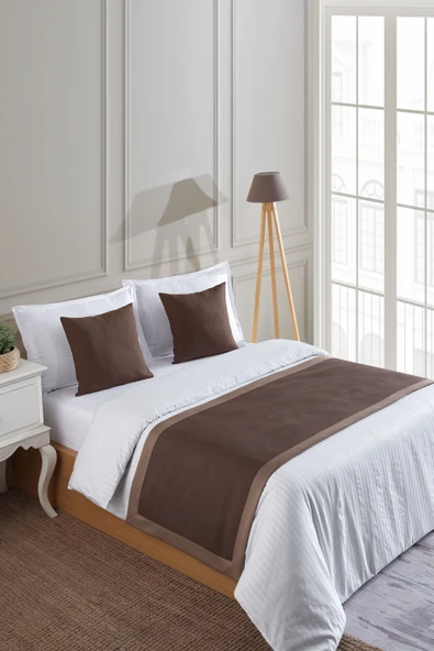 Varol 70x250 Yatak Şalı (Runner) ve 2 Adet 45x45 Kırlent Seti – Otel Konsept Lüx Dekoratif Set - Resim 7