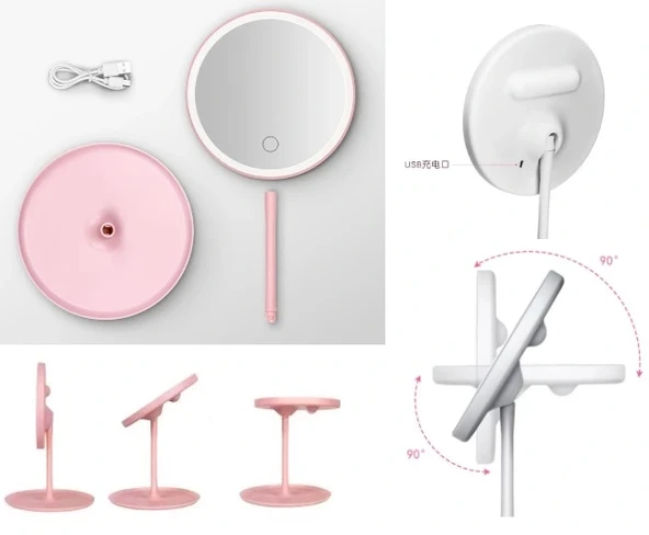 Pratik Led Işıklı Dokunmatik Makyaj Aynası 3 Kademeli Işık Ayarlı ürün görseli 1