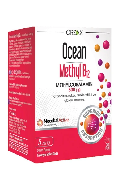 Ocean Methyl B12 Sprey 500 mcg 5 ml ürün görseli 1