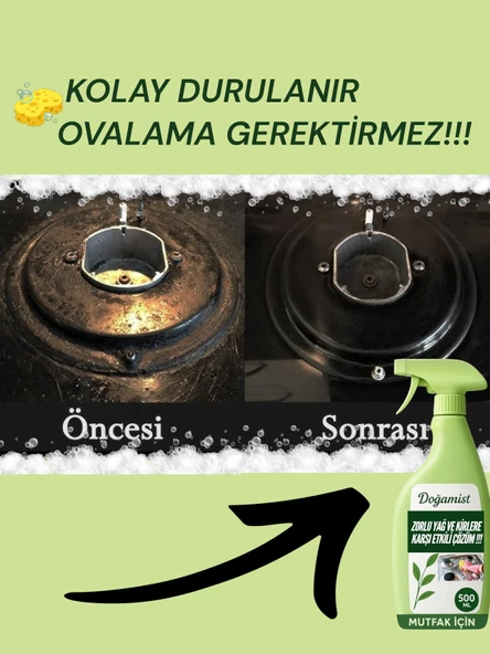 Mutfak Temizleyici Kir Yağ Sökücü Yüzeylerde Güçlü Etkili Sprey - Resim 5