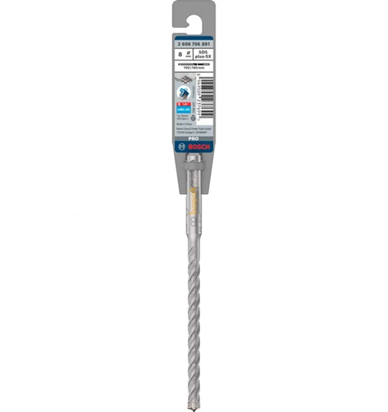 Bosch SDS Plus-5X Dört Elmaslı 8 x 160 mm Matkap Ucu 2608706891 ürün görseli 1