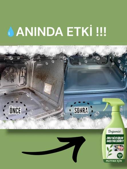 Mutfak Temizleyici Kir Yağ Sökücü Yüzeylerde Güçlü Etkili Sprey - Resim 4