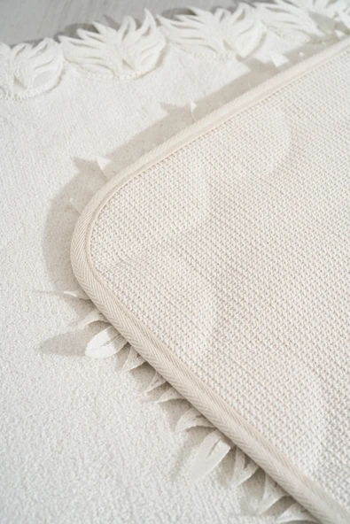 Bella Ekru 2'li Yıkanabilir Banyo & Klozet Paspas Takımı - Resim 6