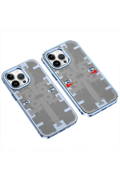 Akman iPhone 13 Pro Kılıf Mekanik Bumper Kapak - Mavi - ACL6201046-6048 ürün görseli 1