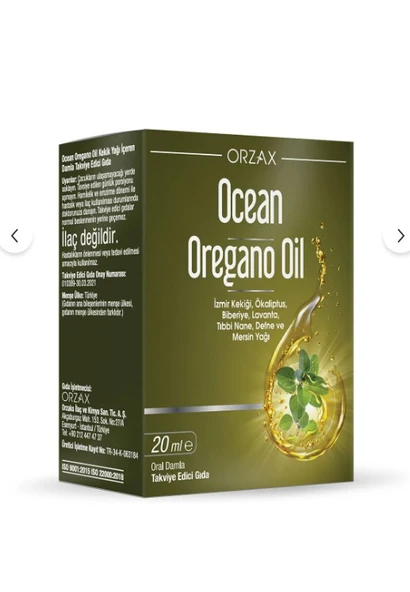 Orzax Ocean Oregano Oil 20 ml Damla ürün görseli 1