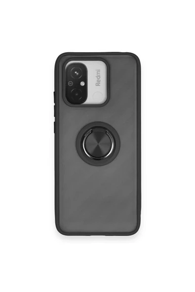 Akman Xiaomi Redmi 12C Kılıf Montreal Yüzüklü Silikon Kapak - Siyah - ACL6205520-1857 ürün görseli 1
