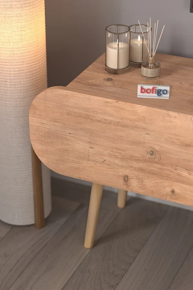 Tv Sehpası 2 Kapaklı Tv Sehpası Düşer Kapaklı TV Ünitesi Televizyon Sehpası 120 Cm Sicilya Çam - Resim 4