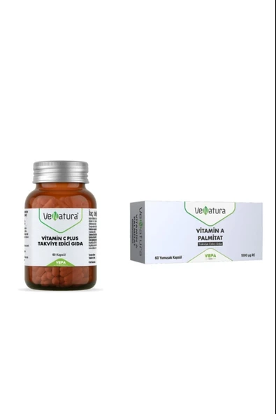 Venatura Vitamin C Plus 60 Kapsül + Venatura Vitamin A Palmitat 60 Yumuşak Kapsül ürün görseli 1