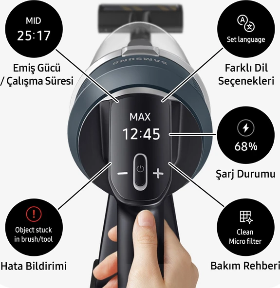 Samsung VS20C8524TB/TR Jet 85 Dikey Şarjlı Süpürge - Resim 3