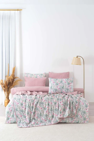 Cherie Çift Kişilik Nevresimli Pike Takımı - 7 Parça Çeyiz Seti - Resim 3