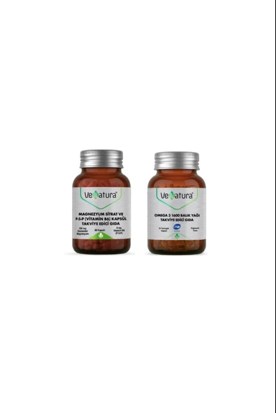 Venatura Omega 3 1600 Balık Yağı 30 Yumuşak Kapsül + Magnezyum Sitrat Ve P5p (vitamin B6) 90 Kapsül ürün görseli 1
