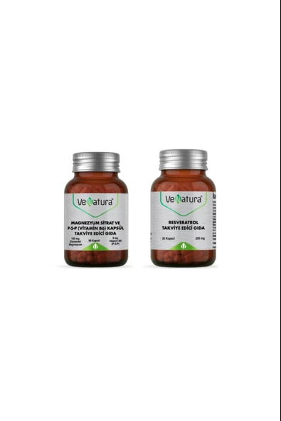 Venatura Resveratrol 250 Mg 30 Kapsül + Magnezyum Sitrat Ve P5p (vitamin B6) 90 Kapsül ürün görseli 1