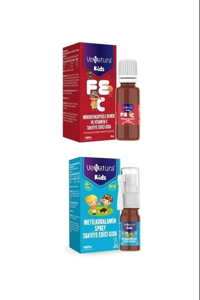 Venatura Kids Mikroenkapsüle Demir ve Vitamin C 20 ml +Venatura Kids B12 Metilkobalamin 5 ml ürün görseli 1