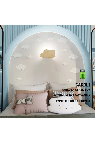 SimaAvize Çocuk Şarjlı Aplik/Gece Lambası - Gün Işığı ürün görseli 1