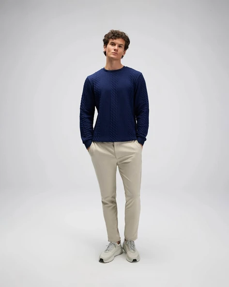 Ellesse EM623-NV Erkek Lacivert Kazak - Resim 4