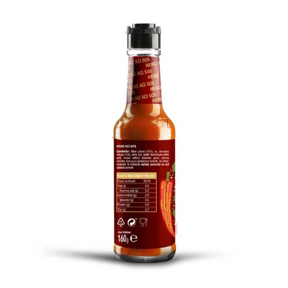 Heinz Hot Sauce Acı Sos 160 g - Resim 2