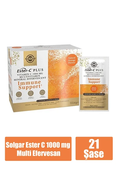 Solgar Ester C 1000 mg Multi Efervesan 21 Saşe ürün görseli 1