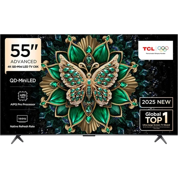 TCL 55C6K 55'' 139 Ekran Uydu Alıcılı 4K Ultra HD MiniLED Google TV ürün görseli 1