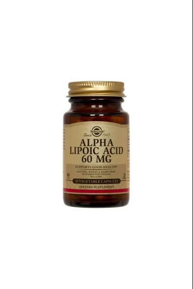 Solgar Alpha Lipoic Acid 60 Mg 30 Kapsül ürün görseli 1