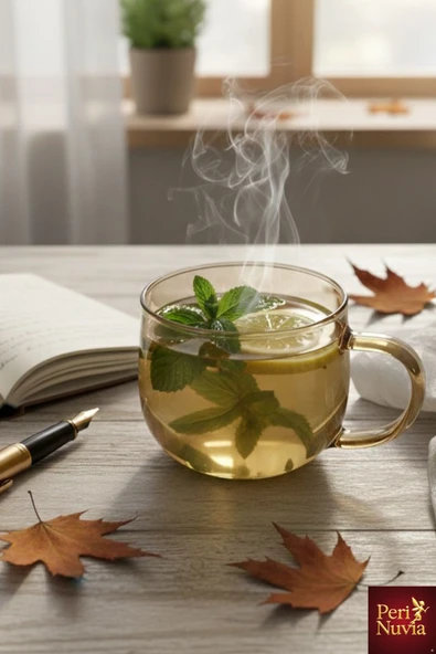 İkili Estetik BoroSilikat Cam Bitki Çayı & Kahve Fincanı Seti - Resim 2