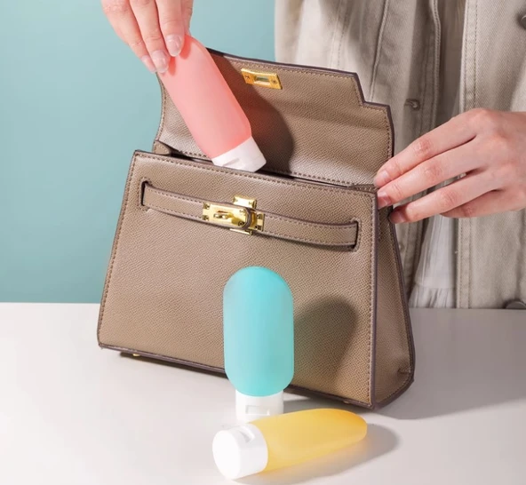 Seyahat Tipi Doldurulabilir Krem Şampuan Kutusu 3 lü Set ürün görseli 1