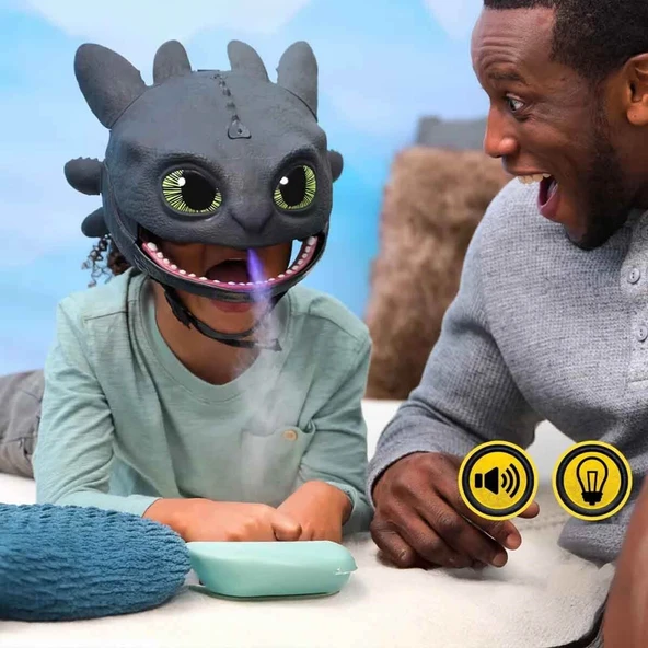 Ejderhanı Nasıl Eğitirsin Sesli Ve Işıklı Maske Toothless - Resim 3