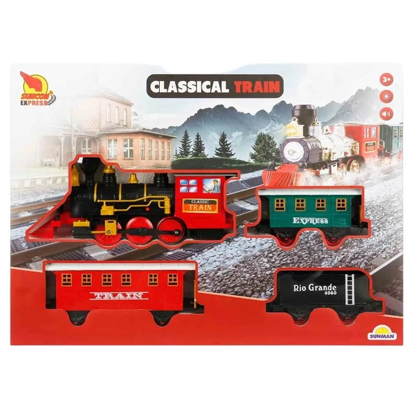 Suncon Sesli ve Işıklı Klasik Tren Seti 16 Parça - Resim 5