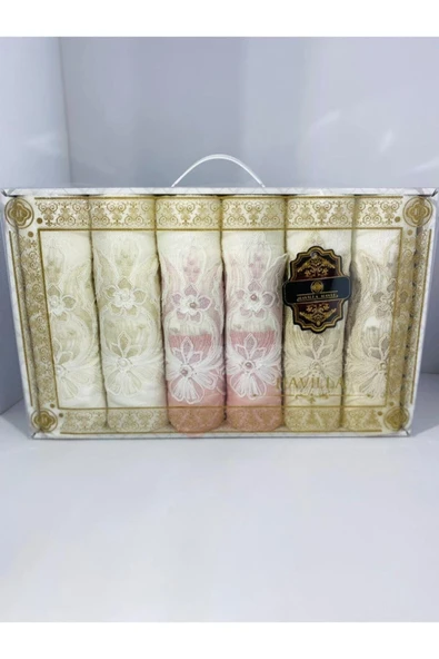 Havilla 6 Lı Güpürlü El Yüz Havlusu ürün görseli 1