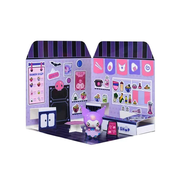 30001 SUN-CMS-OYUN SET STICKER HOUSE FOOD COURTS KUROMI CINNAMOROLI H KITTY MY - Resim 2