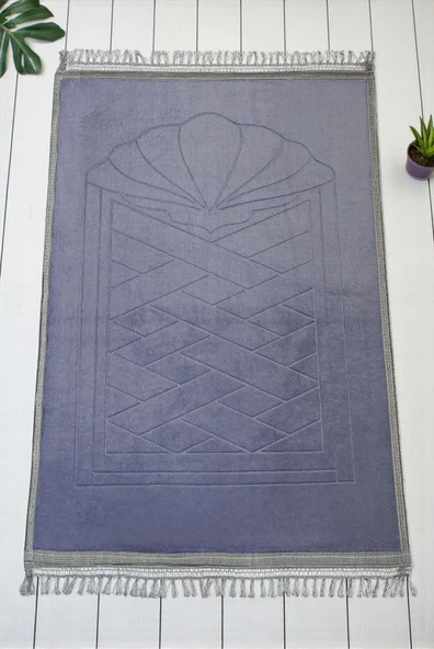 Yumuşak Kadife Dokulu Peluş Seccade Füme ürün görseli 1