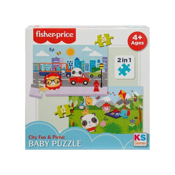 Ks Games Fisher Price Baby Puzzle City Fun Picnic 2in1 ürün görseli 1