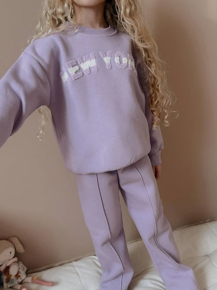 KIZ ÇOCUK GENİŞ PAÇA EŞOFMAN TAKIMI - Resim 2