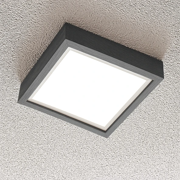 Ahşap Antrasit Çerçeveli Led Avize 60 60 cm 6500K Beyaz ışık - Resim 4