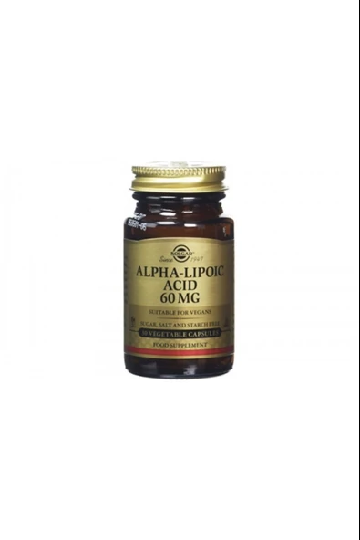 Solgar Alpha Lipoic Acid 60 Mg 30 Kapsül ürün görseli 1