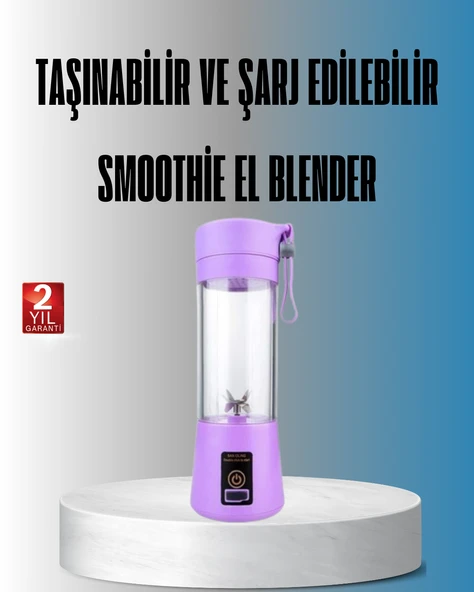 Şarjlı 380ml Portatif Smoothie Blender USB Mini Shake Yapıcı ürün görseli 1