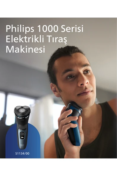 Philips 1000 Serisi  Tıraş Makinesi-Sıfır Tıraş,Su Geçirmez,Esnek Başlık S1134/00 - Resim 2