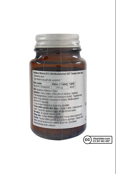 Venatura Vitamin B12 Metilkobalamin ODT 30 Tablet - Resim 2