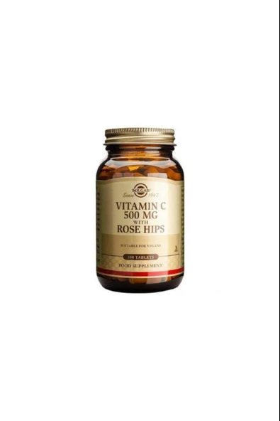 Solgar Vitamin C with Rose Hips 500 mg 100 Tablet ürün görseli 1