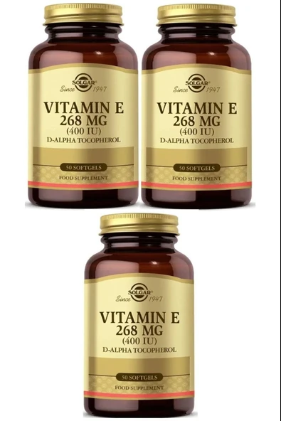 Solgar Vitamin E 400 IU 50 Softgel 3 Adet ürün görseli 1