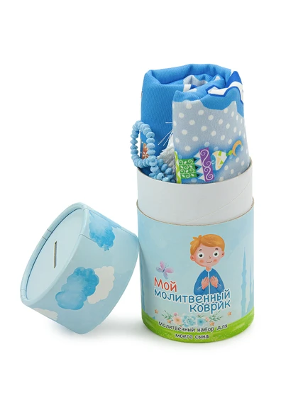 Rusça Kumbaralı Oğlumun Çocuk Seccadesi - Cami Resimli - Tesbih Hediyeli - Resim 4