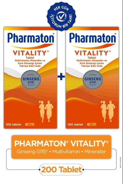 Pharmaton Vitality 100 Tablet 2 Adet ürün görseli 1