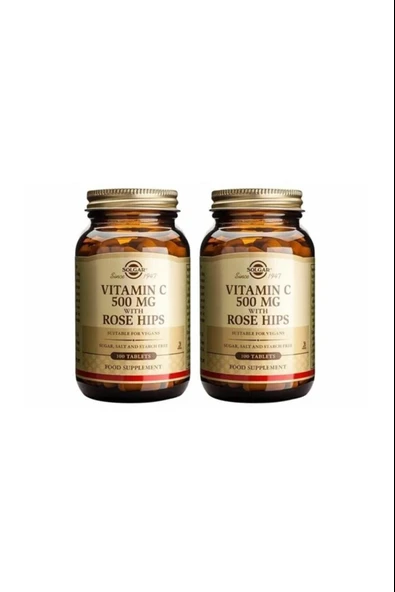 Solgar Vitamin C with Rose Hips 500 mg 100 Tablet 2 Adet ürün görseli 1